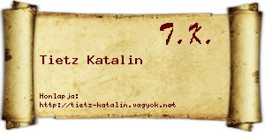 Tietz Katalin névjegykártya